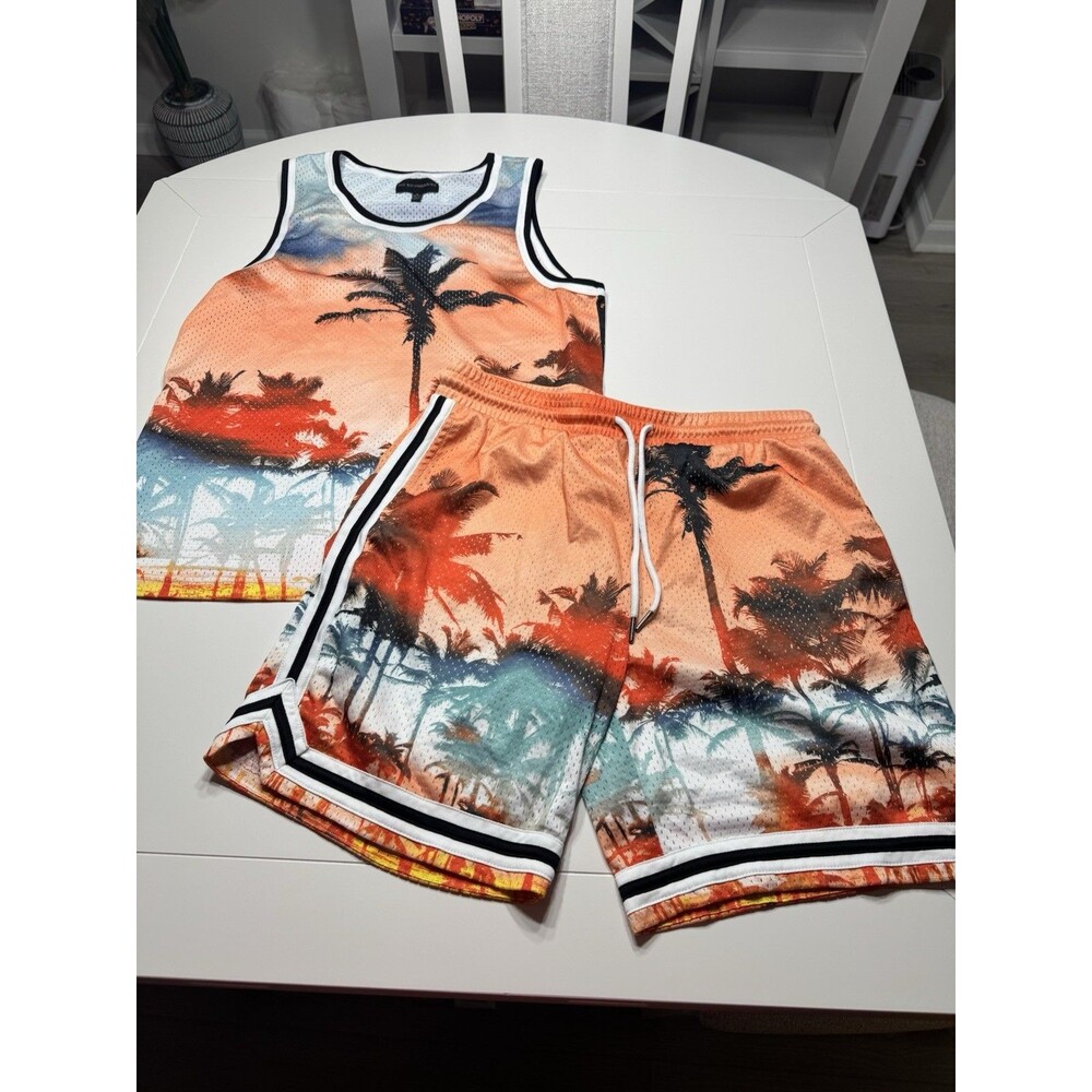 No Boundries Tropical Beach Wear Set - Men’s Medium Top And Large Shorts